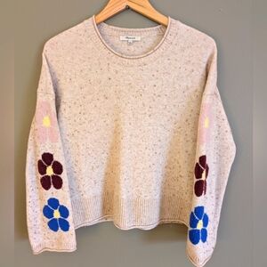 Madewell Cream Sweater with Floral Accents